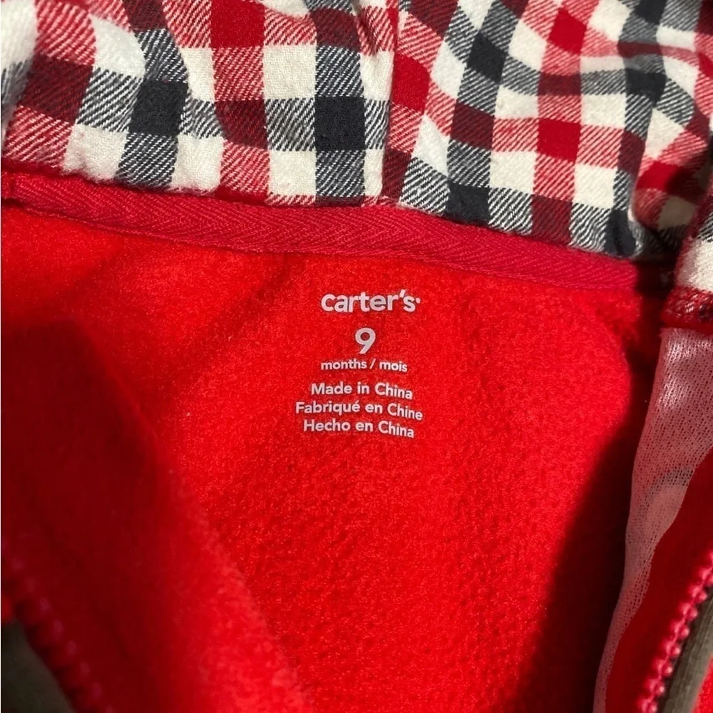 Fleece Christmas Zip up Outfit 9M